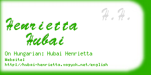 henrietta hubai business card